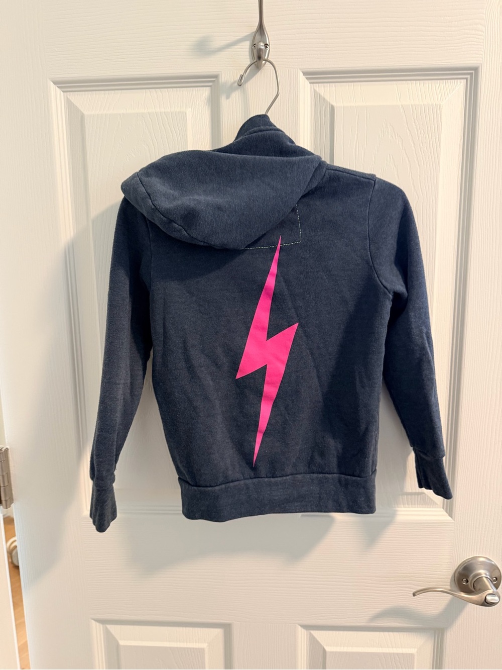 Aviator Nation Navy Hoodie with Hot Pink Lightning Bolt